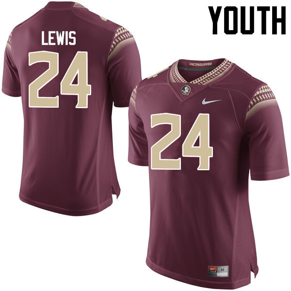 Youth #24 Marcus Lewis Florida State Seminoles College Football Jerseys-Garnet